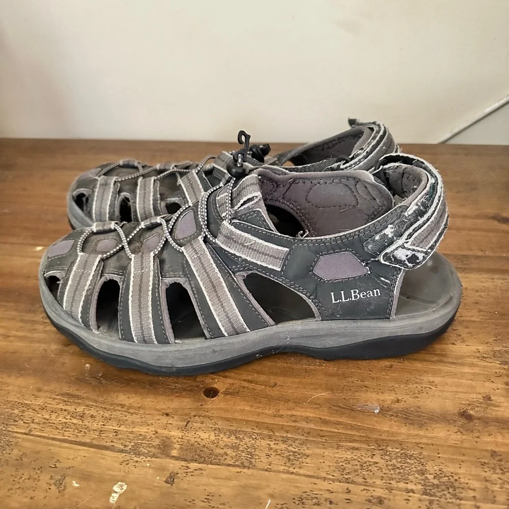 LL Bean Size 10.5 Men’s Explorer Outdoor Sports Fisherman Sandals Gray 274550
